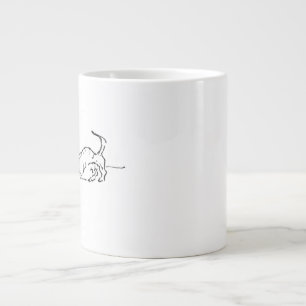 Lustiger Linienkunst-Wursthund-Kaffeebecher Jumbo-Tasse