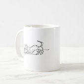 Lustiger Linienkunst-Wursthund-Kaffeebecher Kaffeetasse (Vorderseite Links)