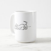 Lustiger Linienkunst-Wursthund-Kaffeebecher Kaffeetasse (Vorderseite Links)