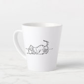 Lustiger Linienkunst-Wursthund-Kaffeebecher Milchtasse (Linke Ecke)