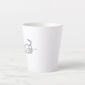 Lustiger Linienkunst-Wursthund-Kaffeebecher Milchtasse (Vorderseite)