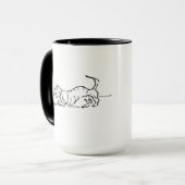 Lustiger Linienkunst-Wursthund-Kaffeebecher Tasse (Vorderseite Links)
