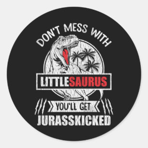 Lustiger Littlesaurus-Dinosaurier-Geschenk für Kin Runder Aufkleber
