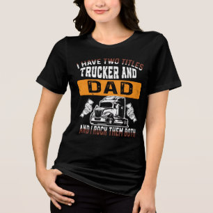 Lustiger LKW-Fahrender Vatertag 2026 Tri-Blend Shirt