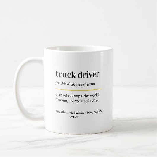 Lustiger LKW-Fahrer-Geschenk-Kaffeebecher Kaffeetasse (Links)