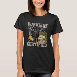 Lustiger LKW-Fahrer Retro-Stil-Bediener Gabelstapl T-Shirt