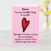 Lustiger Lockdown Valentinstag Karte (Gelbe Blume)