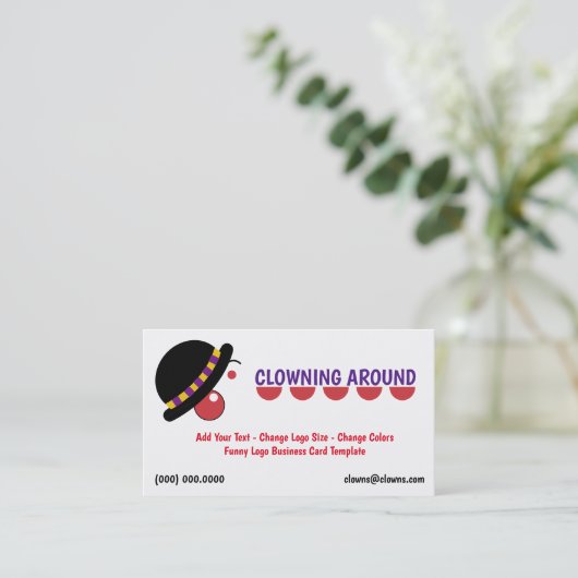 Lustiger Logo-Clown Visitenkarte (Stehend Vorderseite)