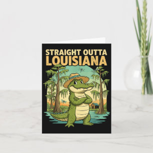 Lustiger Louisiana-Alligator Retro-Wildtier-Reise- Karte