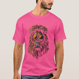 Lustiger Löwe Cool Tierliebhaber Grafik Kunst Katz T-Shirt