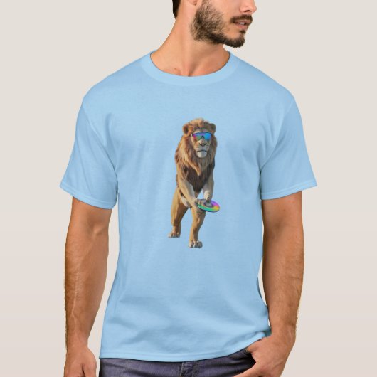 Lustiger Löwe Disc Golf T-Shirt (Vorderseite)