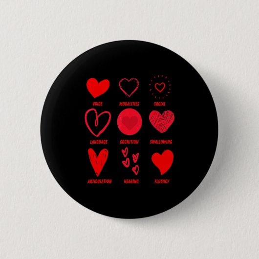 Lustiger Lsp-Sprachen-Pathologe Valentinstag Button (Vorderseite)