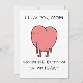 Lustiger Luv You Mom Rosa Illustrierter Muttertag Feiertagskarte