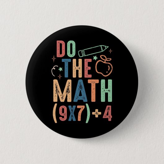 Lustiger Mach die Mathe 67 Meme Sechs Sieben Junge Button (Vorderseite)