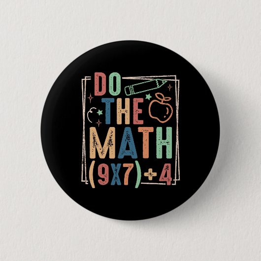 Lustiger Mach die Mathe 67 Meme Sechs Sieben Junge Button (Vorderseite)