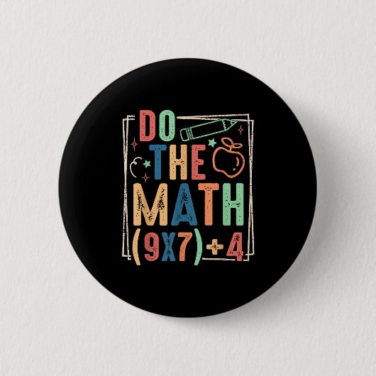 Lustiger Mach Die Mathe 67 Meme Sechs Sieben Junge Button (Vorderseite)