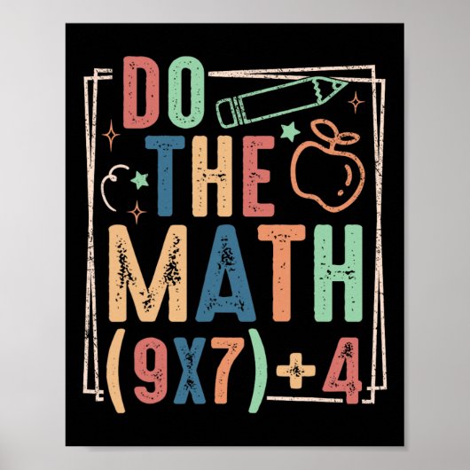 Lustiger Mach die Mathe 67 Meme Sechs Sieben Junge Poster (Vorne)