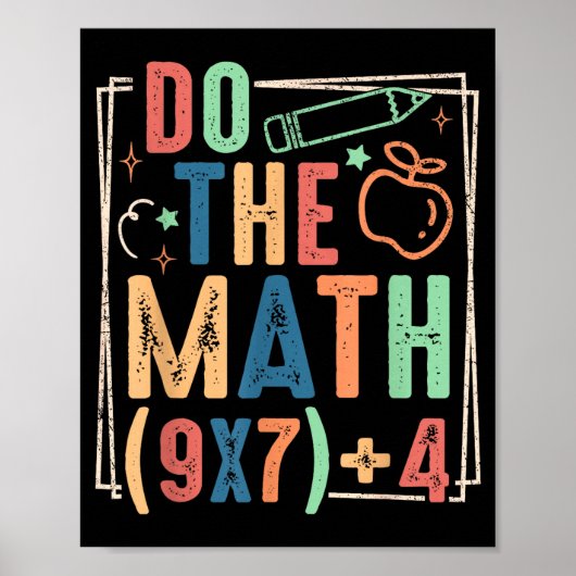 Lustiger Mach Die Mathe 67 Meme Sechs Sieben Junge Poster (Vorne)