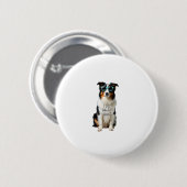 Lustiger Mach Was Ich Will Blue Merle Australische Button (Vorne & Hinten)