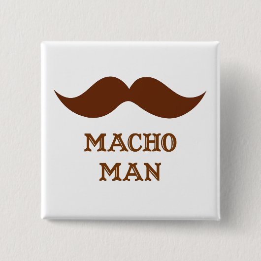 Lustiger Macho-Mann-Schnurrbart Button (Vorderseite)
