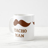 Lustiger Macho-Mann-Schnurrbart Kaffeetasse (Vorderseite Links)