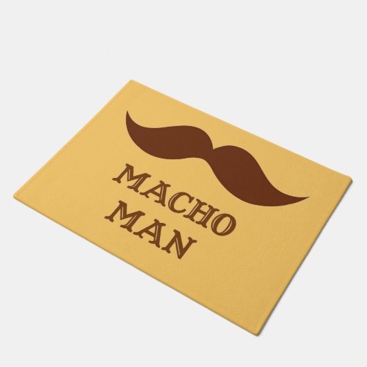 Lustiger Machomann-Schnurrbart Fußmatte (Schrägansicht)