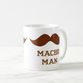 Lustiger Machomann-Schnurrbart Kaffeetasse (VorderseiteRechts)