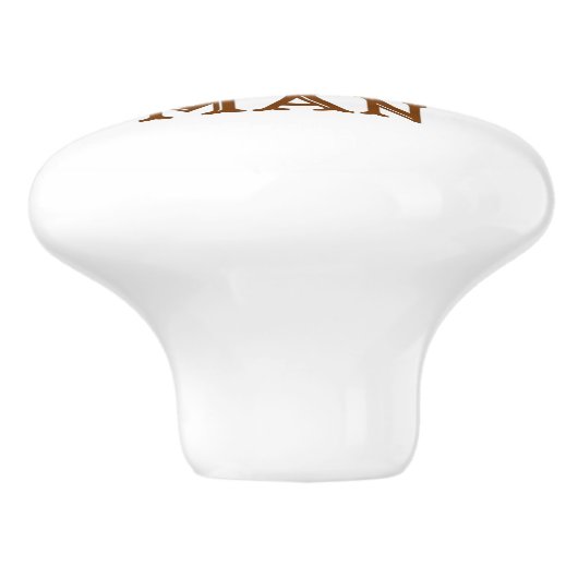 Lustiger Machomann-Schnurrbart Keramikknauf (Seitenansicht)