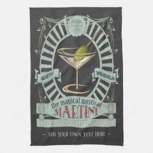 Lustiger Magischer Martini-Cocktail-Personalisiert Geschirrtuch