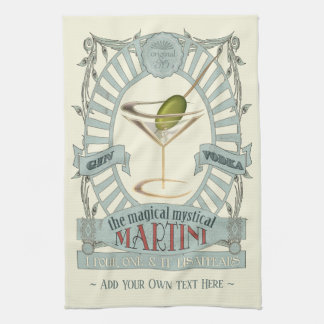 Lustiger Magischer Martini-Cocktail-Personalisiert Geschirrtuch