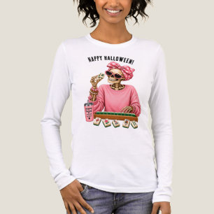 Lustiger Mahjong-Skelett-Halloween  Tri-Blend Shirt
