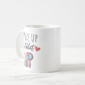 Lustiger Make-up-Süchtiger Kaffeetasse (Vorderseite Links)