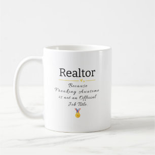 Lustiger Makler-Job-Titel Kaffeebecher Kaffeetasse