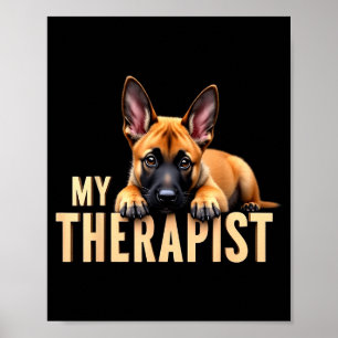 Lustiger Malinois-Welpe Mein Therast Belgischer Sc Poster