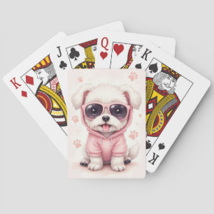 Lustiger malteser Kawaii Hund Spielkarten