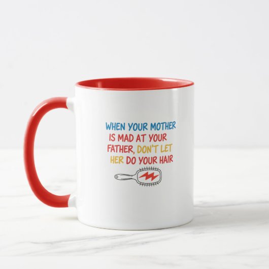 Lustiger Mama-Friss-Spruch Tasse (Links)