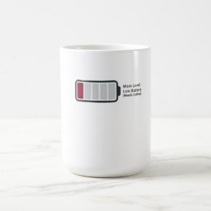 Lustiger "Mama-Level: Niedrige Batterie" Kaffeebec Kaffeetasse