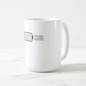 Lustiger "Mama-Level: Niedrige Batterie" Kaffeebec Kaffeetasse (VorderseiteRechts)