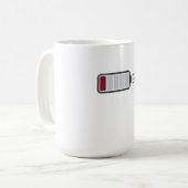 Lustiger "Mama-Level: Niedrige Batterie" Kaffeebec Kaffeetasse (Vorderseite Links)