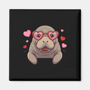 Lustiger Manatee-Herz-Schokoladen-Valentinstag Fra Magnet