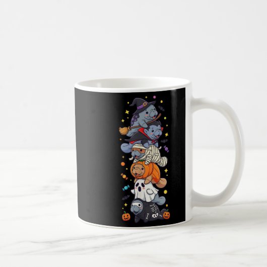 Lustiger Manatee Hexe Vampir Geist Halloween Kinde Kaffeetasse (Rechts)