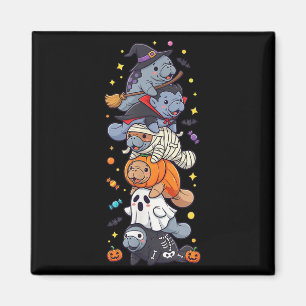 Lustiger Manatee Hexe Vampir Geist Halloween Kinde Magnet