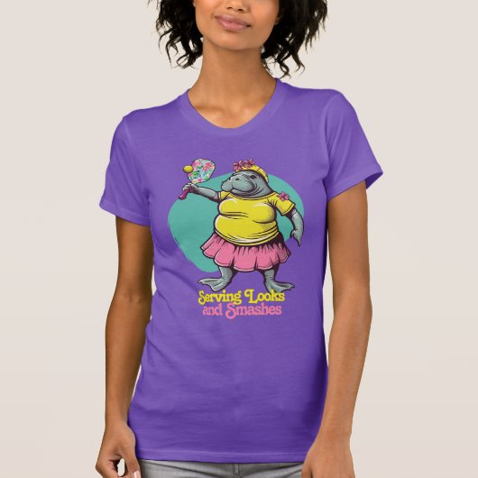 Lustiger Manatee Pickleball T-Shirt (Vorderseite)