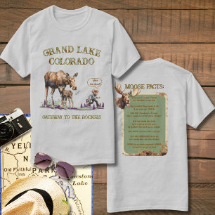 Lustiger Mann, der vor Mama und Baby-Elch flieht T T-Shirt