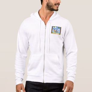 Lustiger Mann entspannt sich in der Strand-Hängema Hoodie
