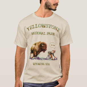 Lustiger Mann macht ein Foto Bison Büffel T-Shirt