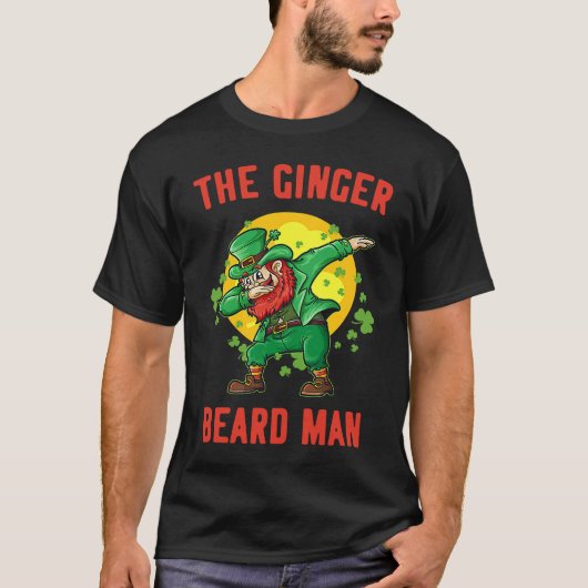 Lustiger Mann mit rotem Bart St. Patrick's irische T-Shirt (Vorderseite)