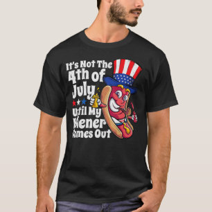 Lustiger Männer 4. Juli Hot Dog Wiener Kommt Herau T-Shirt