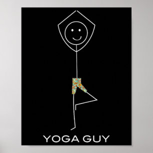 Lustiger Männer-Yoga, Jungen-Yoga-Übung Poster