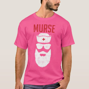 Lustiger männlicher Krankenpfleger Bart Leben Kran T-Shirt